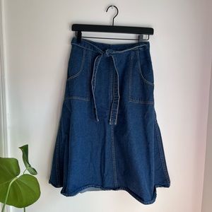 Vintage Denim Wrap Skirt